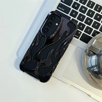Étui mat creux en TPU avec motif flamme 3D électroplaqué pour Samsung Galaxy S26 S25 S24 S23 S22 Ultra A16 A14 A55 A54 A06 A15