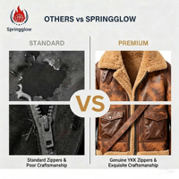 Chaqueta de aviador bomber personalizada para hombre, de cuero desgastado, forrada con piel de oveja, estilo B3, vintage, cálida, para exteriores, OEM, al por mayor