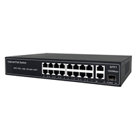 Switch PoE Pasivo de 24V, 16 Puertos No Estándar 10/100M con 2 Puertos Uplink Gigabit, Especializado para Control de Acceso y Punto de Acceso (AP)