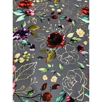Tissu imprimé en satin de soie extensible en polyester imprimé floral américain en gros