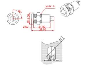 Jk0111 spst 1 או 2 מפתח מושך מתג נעילת מפתח עבור מגבר סיבי ארביום עם כוח אופטי מתכוונן - Product Image 6