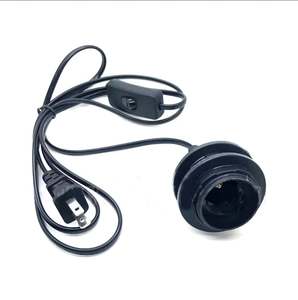 1.8m Câble d'alimentation E27 <span class=keywords><strong>Dents</strong></span> complètes Support de base de lampe avec interrupteur Câble pour suspension Lampe suspendue EU US Plug Noir Blanc - Product Image 1