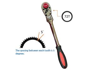 Llave de Trinquete Compuesta Antideslizante de 1/2 Pulgada con Cabezal Iluminado por LED y Engranaje Flexible para Operaciones con Manos Mojadas - Product Image 3