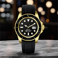 Montre de plongée à quartz avec logo personnalisé pour homme, 10 ATM étanche, chronographe sport, aiguilles lumineuses, boîtier et bracelet en acier inoxydable