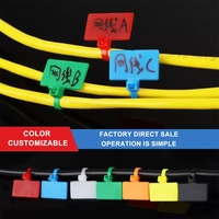 Pita kabel plastik sekali pakai penanda kabel jaringan Label kawat nilon Zip Ties plat identifikasi unggas