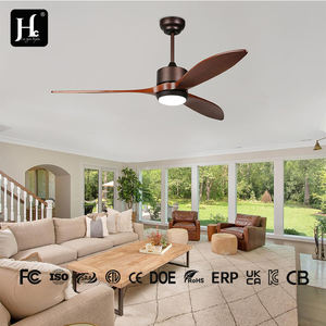 Ventilador de techo moderno con luz LED, control remoto, aspas de madera maciza, fuerte flujo de aire, diseño de última generación, 52 pulgadas - Product Image 3