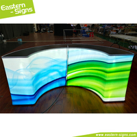 Bande lumineuse LED portable, comptoir de réception incurvé, affichage numérique LED, comptoir promotionnel, table de réception pour salon professionnel