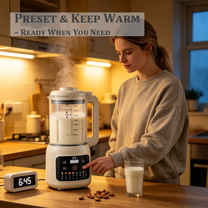 Máquina Eléctrica Automática para Hacer Leche de Soja, Leche de Avena, Leche de Almendras y Leche Vegetal, con Recipiente de Vidrio, Control Táctil, 1.4L, 1.6L, 1.8L, 800W - Product Image 3
