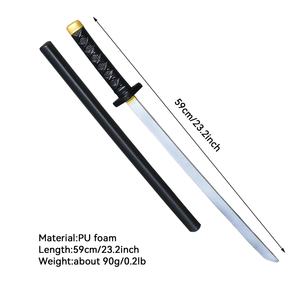 Espada de Juguete de Espuma de PU Ligera y Segura para Cosplay de Halloween, Arma de Entrenamiento, Venta al por Mayor de Fábrica, Disponible en Stock, 23.6 Pulgadas, Estilo Samurái Ninja - Product Image 2