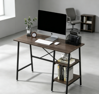Escritorio de Computadora Compacto, Moderno y Minimalista de Madera para Dormitorio, Escritorio Rectangular para Estudiantes de Uso Doméstico