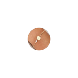 <span class=keywords><strong>ORAZIO</strong></span> Bracelet à breloque personnalisé en acier inoxydable plaqué or 14 carats avec initiale et nom pour femmes et filles - Bijou cadeau d'amitié avec perle - Product Image 3