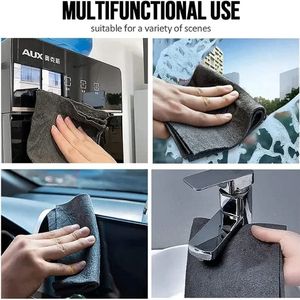 Outil de chiffon de nettoyage en tissu <span class=keywords><strong>magique</strong></span> épaissi sans Trace chiffon de lavage en microfibre réutilisable <span class=keywords><strong>lingette</strong></span> en verre <span class=keywords><strong>pour</strong></span> fenêtre miroir W24-387 de voiture - Product Image 6