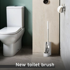 HOLAMOPA <b>Toilet</b> <b>Brush</b> and <b>Holder</b> Stand Foldable Design for Travel Reusable <b>Brush</b> Head Water Resistant Base - Product Image 4