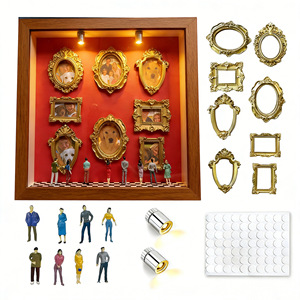 Mini Museo: Marco de Fotos Rectangular Negro Vintage Hecho a Mano de MDF para Exhibición de Retratos, Decoración Artesanal DIY - Product Image 5