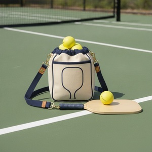 Pochette pour balles de pickleball en toile Heritage, coton-polyester, logo personnalisé, vente en gros, pochette pour balles de tennis - Product Image 3