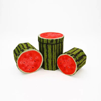 Boîte de rangement circulaire en peluche avec motif d'arbres et de fruits, servant de tabouret et de boîte à jouets, pour chambre et hôtel