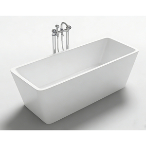 Baignoire compacte en acrylique pour trempage profond, écologique, portable, avec drain, idéale pour les salles de bain d'appartement - Product Image 2