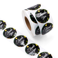 Logo privé conception auto-adhésif vinyle rond étanche autocollant rouleau de papier impression personnalisée merci étiquette autocollants