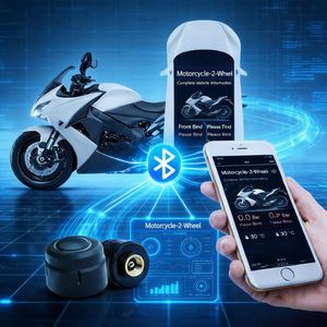Nuevo Sistema de Monitoreo de <span class=keywords><strong>Presión</strong></span> de <span class=keywords><strong>Neumáticos</strong></span> (TPMS) Inalámbrico con Bluetooth para Motocicletas y Scooters, Control por Aplicación, Venta al Por Mayor - Product Image 1