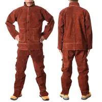 Swelder fabrika özelleştirmek ağır deri alev dayanıklı kaynak ceket kaynak bezi genel takım elbise kollu