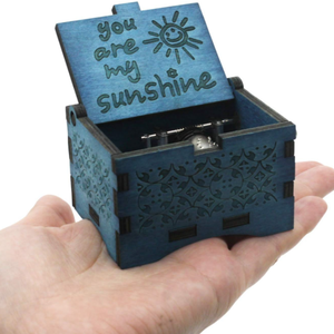 Wooden Music Boxes Laser Engraved Hand Crank Classical Wood <strong>Sunshine</strong> Musical Box <strong>Gifts</strong> for Birthday Christmas Valentine's Day - Product Image 2