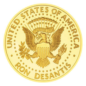 Moneta Commemorativa Placcata Oro degli Stati Uniti d'America, Ron DeSantis, Make America <span class=keywords><strong>Florida</strong></span> 2024 - Product Image 4