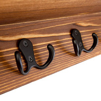 Porte-clés en bois de pin étagère murale et postale support organisateur décoratif en bois d'acier pour salle de bain Garage pour clés lettres factures