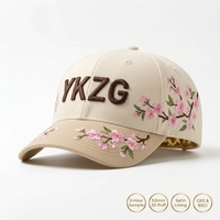 Casquette de baseball en coton à 6 panneaux avec broderie 3D personnalisée, couleur contrastée, boucle argentée - Unisexe, streetwear, casquette de papa