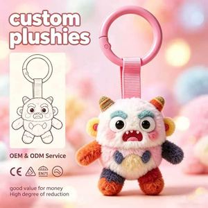 Bulk <b>Cute</b> Furry Monster Plush <b>Keyring</b>, Custom Bag Accessory, Bulk Gift Supply with Safety Standard - Product Image 1