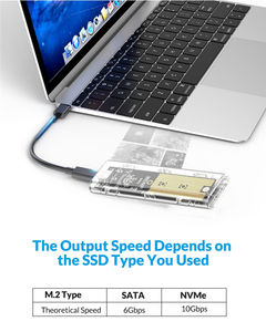 M.<span class=keywords><strong>2</strong></span> NVME PCIe NGFF SATA双协议固态硬盘外壳清除USB类型C 10Gbps PCI-E M2固态硬盘透明外框硬盘盒 - Product Image 3