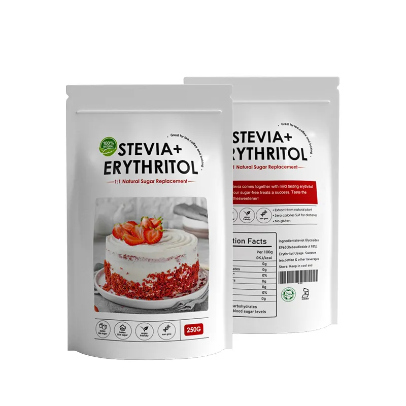 ハラール証明書最も健康的な低カロリーステビアエキス純粋なRa99甘味料ステビアエリスリトールブレンド