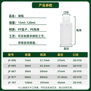 Sanle Plastic <b>Dropper</b> <b>Bottles</b> 30ml 60ml For Foundation Liquid Cosmetic Storage With Inner Plug Lid Customizable - Product Image 4