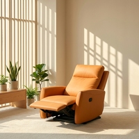 Fauteuil de salon confortable OEM/ODM, fauteuil inclinable manuel, canapé inclinable individuel, revêtement en cuir, design moderne en métal