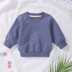 低MOQオーガニックコットン スパンデックス フレンチテリー ベビー トップス ベビーTシャツ スウェットシャツ CPC認証 ベビーカジュアルプルオーバー - Product Image 1