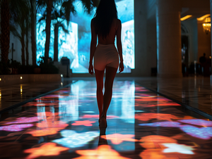 Panneau d'affichage LED interactif à détection de gravité antidérapant pour sol de danse intérieur P2.9 P3.91, dalle de sol pour stand de centre commercial, mur vidéo - Product Image 3