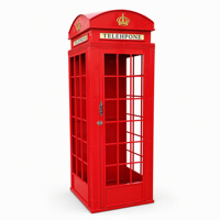 Bilik Telepon Luar Ruangan Merah Versi Standar Deluxe Ukuran Kustom 50x50x150cm hingga 90x90x240cm untuk Perabotan Jalan