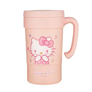Groothandel Hallo Kat Koffiekopjes Groothandel Schattige Nieuwigheid Roze Kitty Cartoon Mokken Met Stro