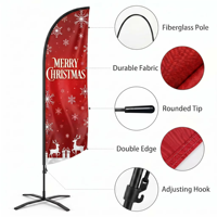 Drapeau en forme de goutte d'eau personnalisé pour la décoration des fêtes, pour la plage en plein air, durable et respectueux de l'environnement, en fibre de polyester