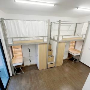 <span class=keywords><strong>Lit</strong></span> superposé pour étudiants en dortoir universitaire avec table sous le <span class=keywords><strong>lit</strong></span>, construction métallique, design minimaliste pour usage scolaire - Product Image 3