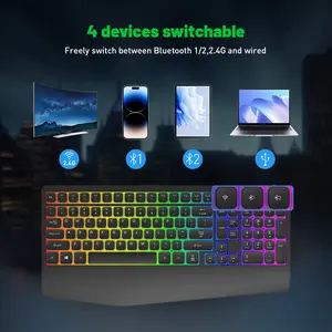 Офисная игровая клавиатура, беспроводная Низкопрофильная механическая клавиатура, Bluetooth двойные клавишные колпачки, цвет может быть настроен