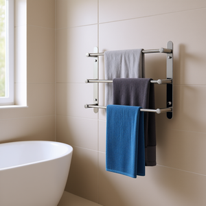 Toallero contemporáneo de acero inoxidable SUS304 con 3 barras, pulido a espejo, montado en la pared, juego de accesorios para baño - Product Image 2