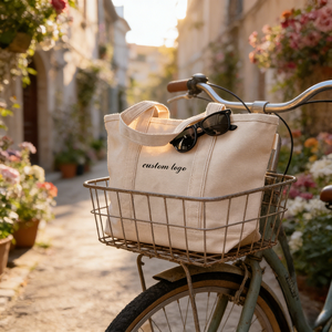 Sac fourre-tout en toile de coton sur mesure, grand format, fait main, réutilisable, sac à bandoulière pour le shopping avec poches zippées, écologique, vente en gros - Product Image 4