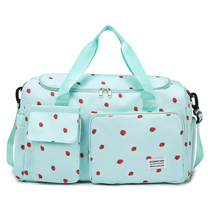 Sac de voyage presbytie multifonctionnel et léger en tissu Oxford, grande capacité, motif fraise, fermeture éclair, tendance, en promotion - Product Image 2