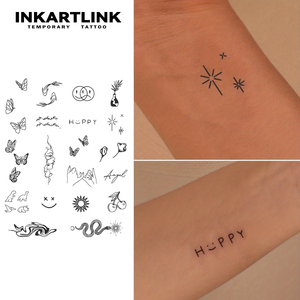 <span class=keywords><strong>Tatuaje</strong></span> Temporal Personalizado con Letras de Hierbas 'HAPPY', Resistente al Agua, de Larga Duración (15 Días), Arte Corporal Semipermanente para Muñeca, Brazo, Mujeres y Hombres - Product Image 2