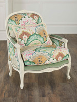 Französischer Stil Bedruckter Massivholz-Einzelsessel Wohnzimmer Schlafzimmer Café Freizeit-Sofa-Stuhl Amerikanischer Landhausstil China