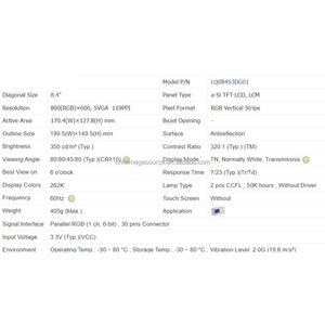Módulo de Pantalla LCD TFT LQ084S3DG01 de 8.4 Pulgadas, 800x600, Tipo Estándar ODM, en Existencia - Product Image 4
