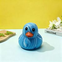 Jouet Squishy Canard Géant en Caoutchouc TPR à Motif Marbre Personnalisé, Anti-Stress, Relaxation de Bureau, Cadeaux Nouveauté pour Enfants