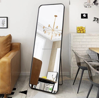 Miroir de corps rectangulaire long en or, miroir sur pied pour chambre à coucher, miroir pas cher, cadre en alliage d'aluminium, miroirs de toilette