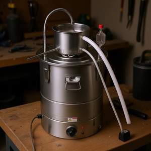 Kit de destilería casera de 9 Gal 30L, bomba de tubo de acero inoxidable, válvula de escape unidireccional, termómetro, equipo de destilación - Product Image 2