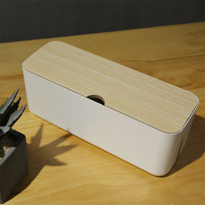 Organisateur Box Manager Box Power Cord Socket Wire Storage Case Desktop Desk Data Bamboo Cable Management - Product Image 3